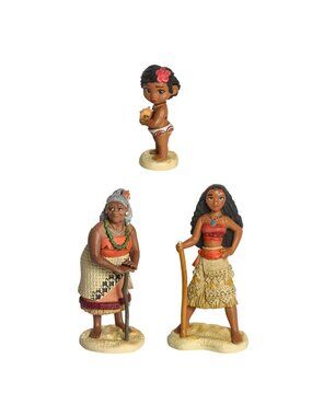 Disney Moana Figures Set Baby Teen Grandma Tala Resin Collectibles